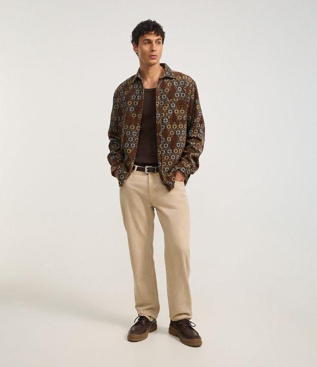 Camisa em Algodão Veludo com Estampa Geométrica - 3