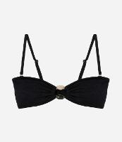 Biquíni Top Bandeau Texturizado com Aviamentos de Resina no Decote - 1