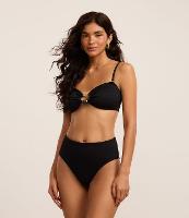 Biquíni Top Bandeau Texturizado com Aviamentos de Resina no Decote - 2