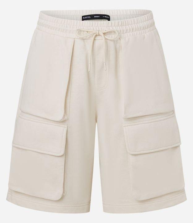 Bermuda Baggy em Moletom com Bolso Cargo - 1
