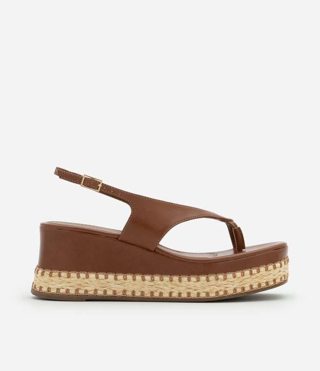 Sandália Anabela com Salto Efeito Ráfia - 1