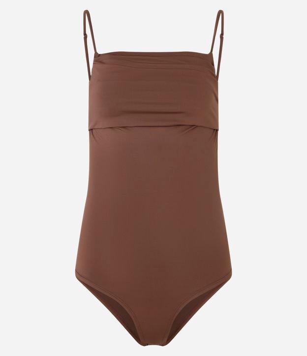 Body com Pregas no Decote e Alça Fina - 1