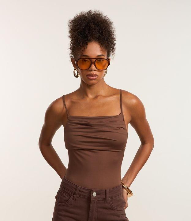 Body com Pregas no Decote e Alça Fina - 2