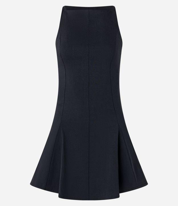 Vestido Curto Godê em Bengaline com Pregas - 1