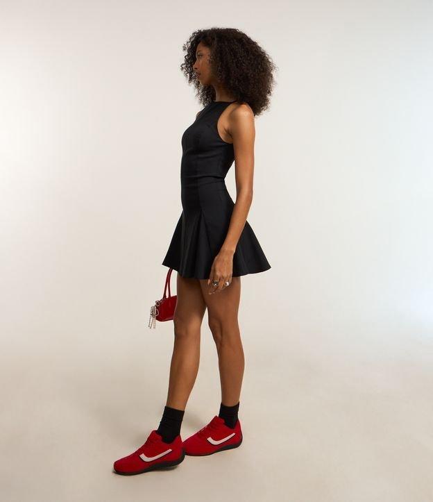 Vestido Curto Godê em Bengaline com Pregas - 2