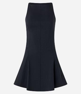 Vestido Curto Godê em Bengaline com Pregas