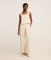 Calça Reta Cintura Alta em Viscose com Cinto Afivelado - 2