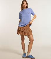 Saia Curta com Textura Maquinetada e Babado - 2