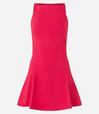 Vestido Curto Godê em Bengaline com Pregas