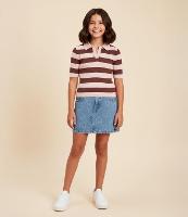 Saia Infantil Jeans com Puídos em Forma de Coração - Tam 7 a 14 Anos - 2