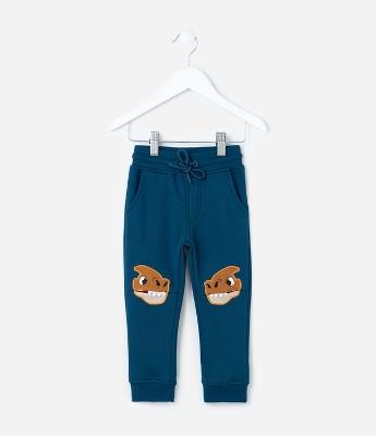 Calça Jogger Infantil com Estampa Interativa Dino - Tam 1 a 6  Anos