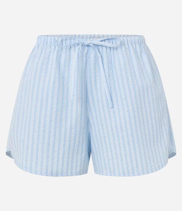 Short Runner em Tricoline com Listras e Strass - 1