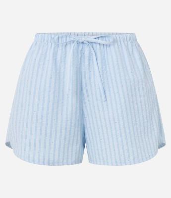 Short Runner em Tricoline com Listras e Strass