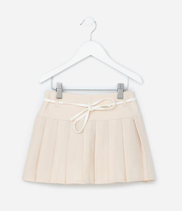 Saia Infantil em Alfaiataria com Pregas e Cintinho - Tam 5 A 14 Anos - 1