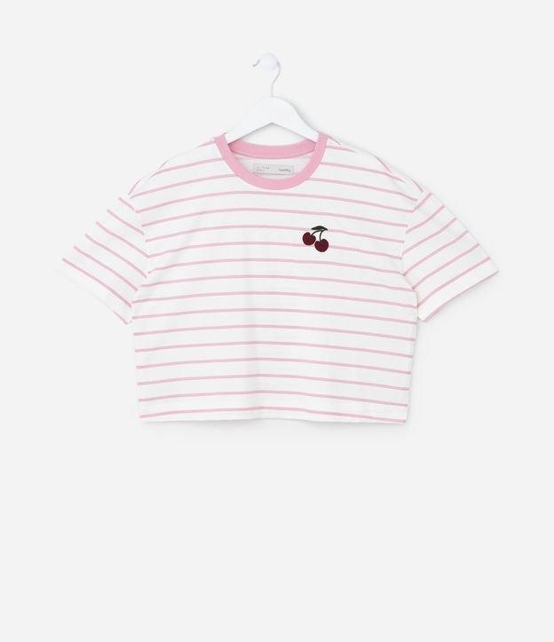 Blusa Boxy Infantil com Bordado de Cereja - Tam 5 A 14 Anos - 1