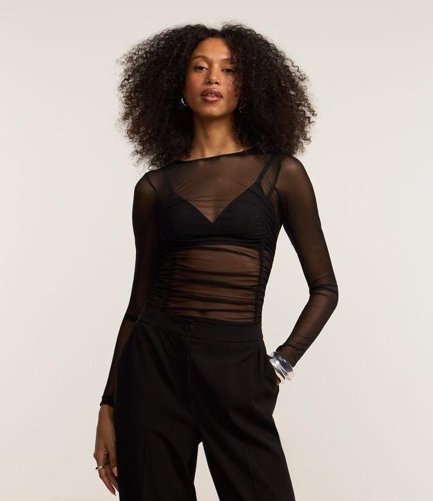 Body em Tule Texturizado com Franzidos - 2