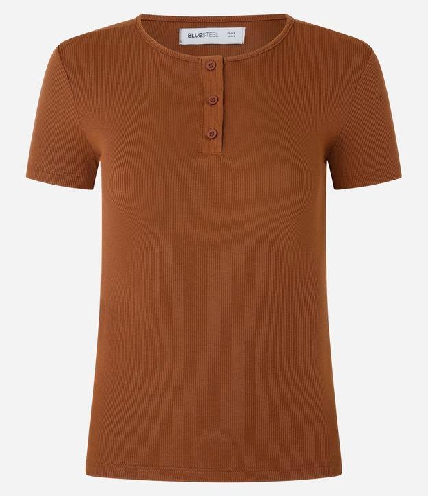 Blusa em Ribana com Botões na Gola - 1