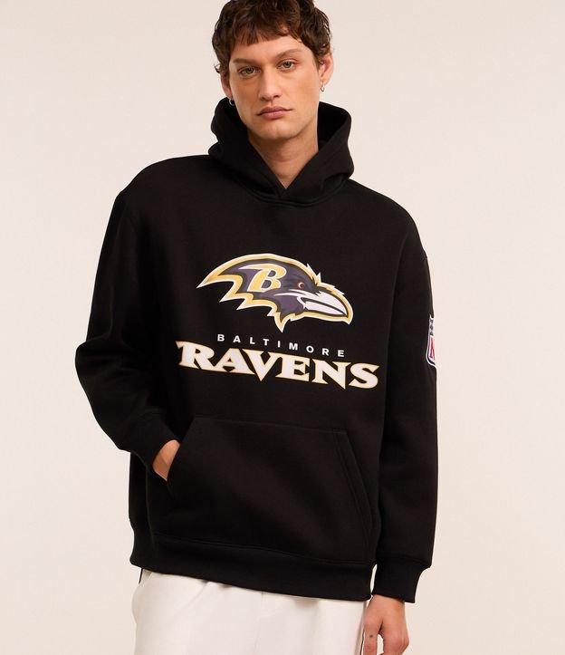 Casaco Relaxed em Fleece com Felpa e Estampa Lettering  Baltimore Ravens NFL - 2