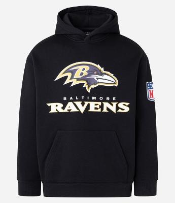 Casaco Relaxed em Fleece com Felpa e Estampa Lettering  Baltimore Ravens NFL