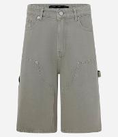 Bermuda Baggy Relaxed em Sarja Lavada com Bolso Carpinteiro - 1