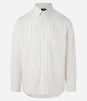 Camisa Comfort em Viscose com Estampa de Listras e Bolso - 1