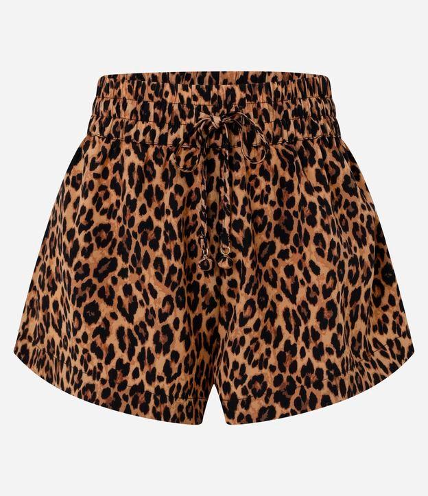 Saída de Praia Short em Chiffon Estampado Animal Print Onça - 1