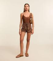Saída de Praia Short em Chiffon Estampado Animal Print Onça - 2