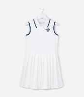 Vestido Infantil Texturizado com Gola Polo - Tam 5 a 14 Anos - 1