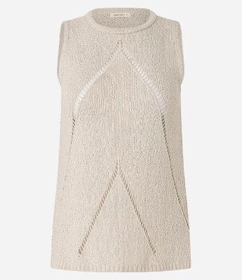 Blusa Alongada Texturizada com Entremeios Diagonais