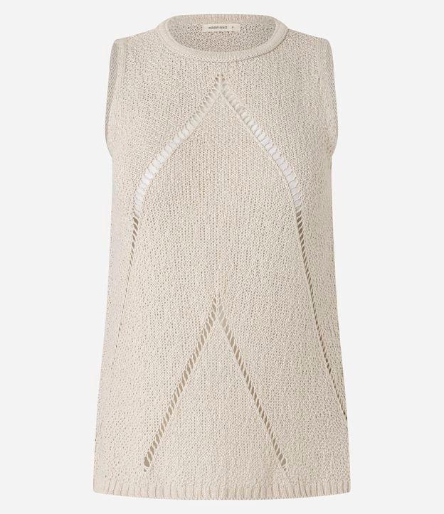 Blusa Alongada Texturizada com Entremeios Diagonais - 1