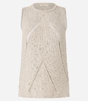 Blusa Alongada Texturizada com Entremeios Diagonais - 1