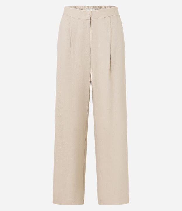 Calça Fluida em Viscolinho com Cós Alfaiatado e Pregas - 1