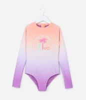 Maiô Infantil com Estampa Degradê e Palmeiras - Tam 5 a 14 anos - 1