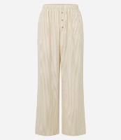 Calça de Pijama em Ana Ruga Listrada com Detalhe Botões - 1