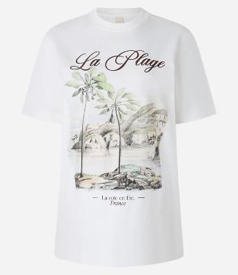 Camiseta em Algodão com Estampa La Plage