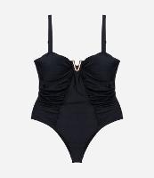 Maiô e Microfibra com Bojo Decote em V e Franzidos Curve & Plus Size - 1