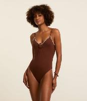 Maiô em Microfibra com Argola no Busto e Pespontos Contrastantes - 4