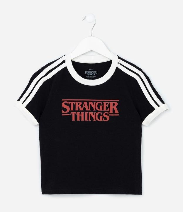Camiseta Infantil com Estampa Lettering Stranger Things - Tam 5 A 14 Anos - 1