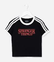 Camiseta Infantil com Estampa Lettering Stranger Things - Tam 5 A 14 Anos - 1