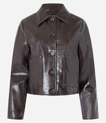 Jaqueta em PU com Textura e Efeito Vinil