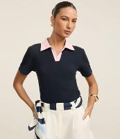 Blusa Canelada em Ribana com Gola Polo Contrastante - 2