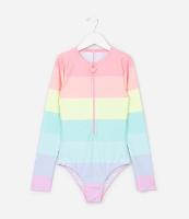 Maiô Infantil em Microfibra com Estampa de Bloco de Cores - Tam 2 a 14 Anos - 1