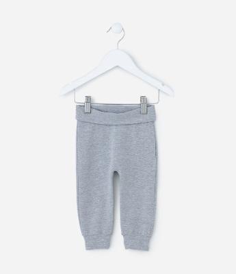 Calça Infantil em Cotton com Cós Dobrado - Tam RN a 18 meses