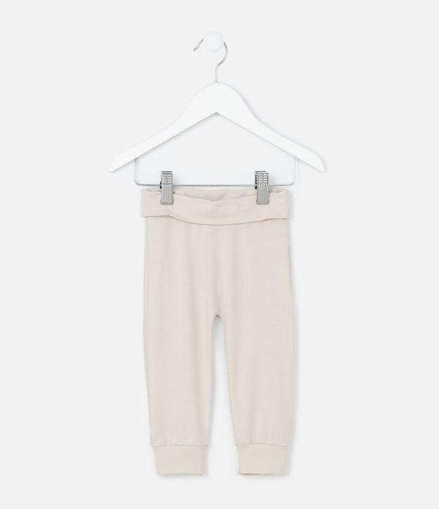 Calça Infantil em Cotton com Cós Dobrado - Tam RN a 18 meses - 1