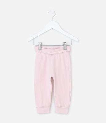 Calça Infantil em Cotton com Cós Dobrado - Tam RN a 18 meses