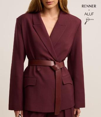 Cinto Médio em Couro com Botões de Pressão