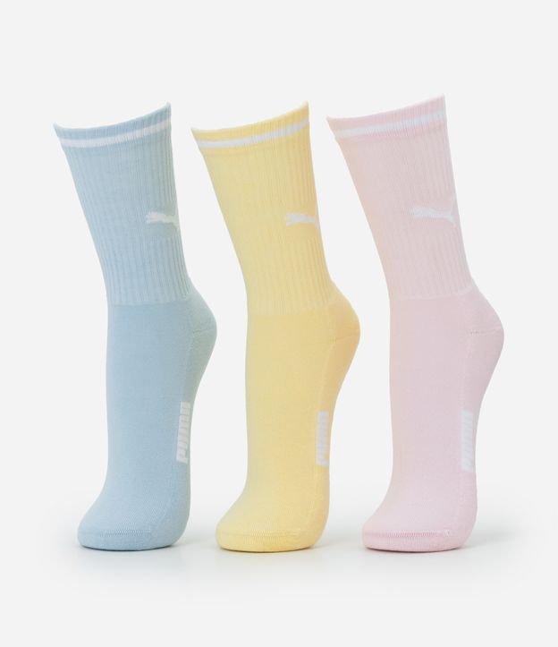 Kit 03 Meias Cano Alto Esportiva em Algodão Puma - 1
