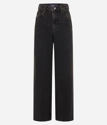 Calça Reta Comfort em Sarja com Cintura Alta