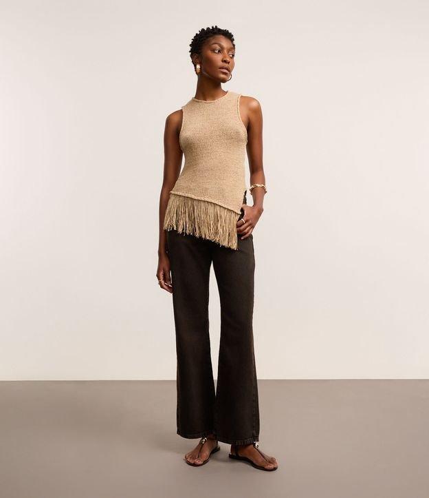 Calça Reta Comfort em Sarja com Cintura Alta - 2