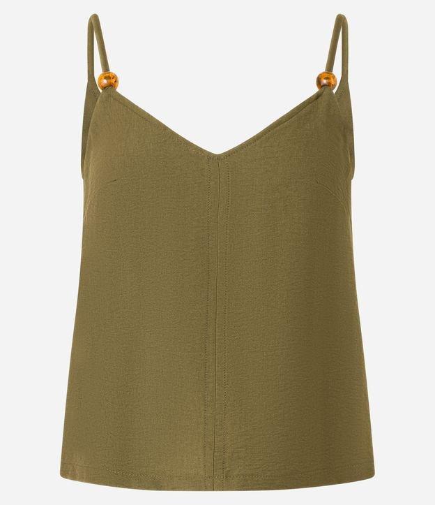 Blusa em Crepe com Decote V e Miçanga na Alça - 1